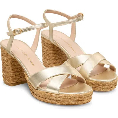 Stuart Weitzman Dayna Platform 80 Sandal In Gold
