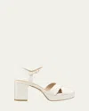Stuart Weitzman Dayna Ankle Strap Platform Sandal In White