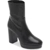 Stuart Weitzman Dayna Platform Bootie In Black Leather