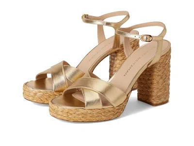Stuart Weitzman Dayna Platform Sandal In Gold