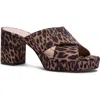 Stuart Weitzman Dayna 80mm Leopard-print Platform Slide Sandals In Brown