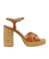 Stuart Weitzman Heel Strap Sandals With Braided Cross Design In Brown
