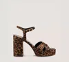 Stuart Weitzman Dayna Leopard-print Crisscross Platform Sandals In Animal Print