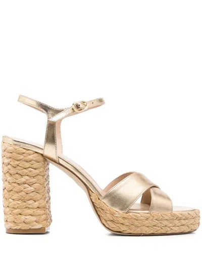 Stuart Weitzman Dayna Platform Sandal In Gold