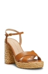 Stuart Weitzman Heel Strap Sandals With Braided Cross Design In Macchiato/natural
