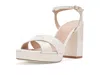 Stuart Weitzman Dayna Ankle Strap Platform Sandal In White