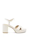Stuart Weitzman Dayna Ankle Strap Platform Sandal In White