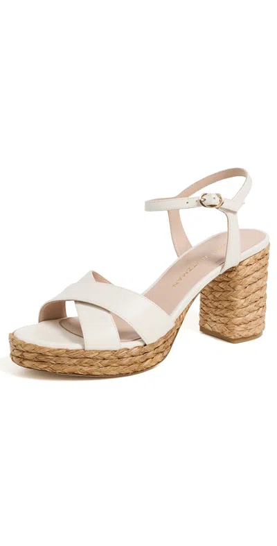 Stuart Weitzman Dayna Platform Sandals Cream/natural In White
