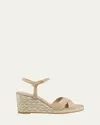 Stuart Weitzman Dayna Suede Crisscross Wedge Espadrilles In Adobe Suede