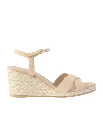 Stuart Weitzman Dayna Suede Espadrille Wedge Sandals In Neutral