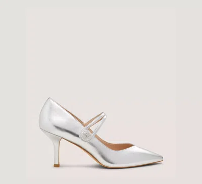 Stuart Weitzman Dede 75 Mary Jane In Silver