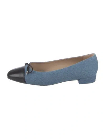 Pre-owned Stuart Weitzman Denim Colorblock Pattern Ballet Flats In Blue