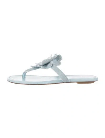 Pre-owned Stuart Weitzman Denim Flip Flops In Blue