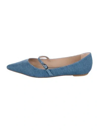 Pre-owned Stuart Weitzman Denim Mary Jane Flats In Blue