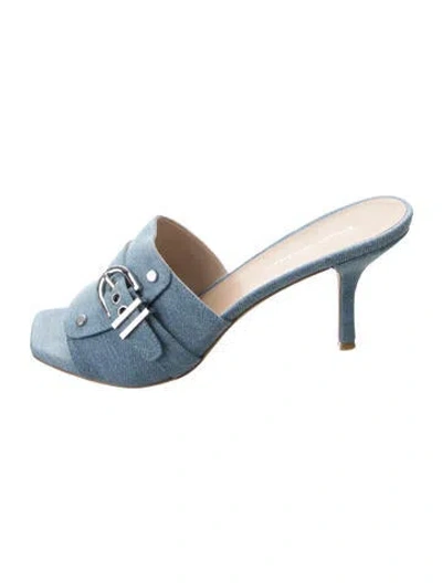 Pre-owned Stuart Weitzman Denim Mules In Blue
