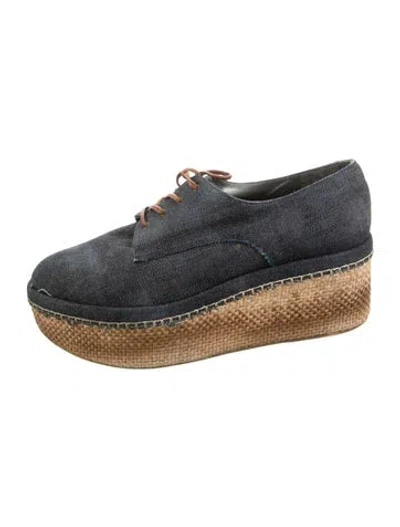 Pre-owned Stuart Weitzman Denim Oxfords In Multi