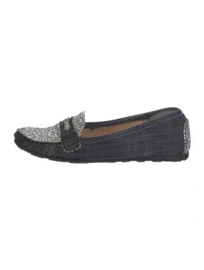 Pre-owned Stuart Weitzman Denim Printed Loafers In Multi