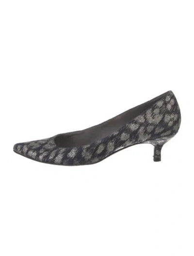 Pre-owned Stuart Weitzman Denim Printed Pumps In Blue