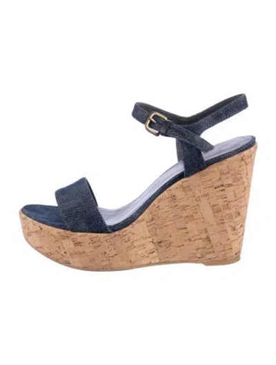 Pre-owned Stuart Weitzman Denim Sandals In Blue