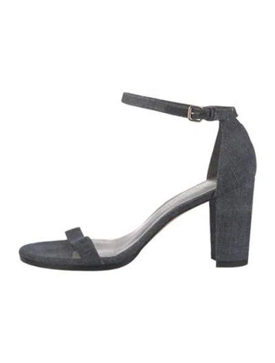 Pre-owned Stuart Weitzman Denim Sandals In Gray