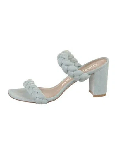 Pre-owned Stuart Weitzman Denim Slides In Blue