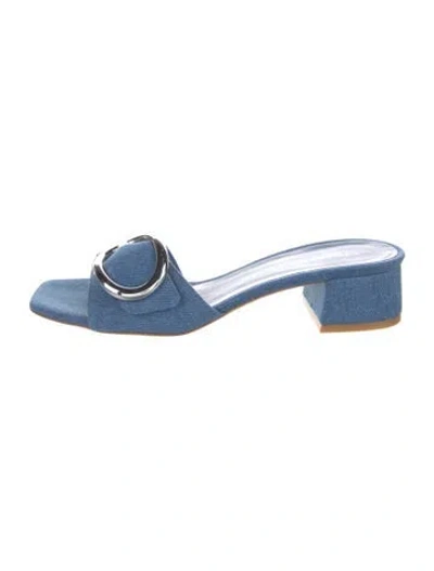 Pre-owned Stuart Weitzman Denim Slides In Blue