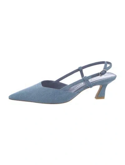 Pre-owned Stuart Weitzman Denim Slingback Pumps In Blue