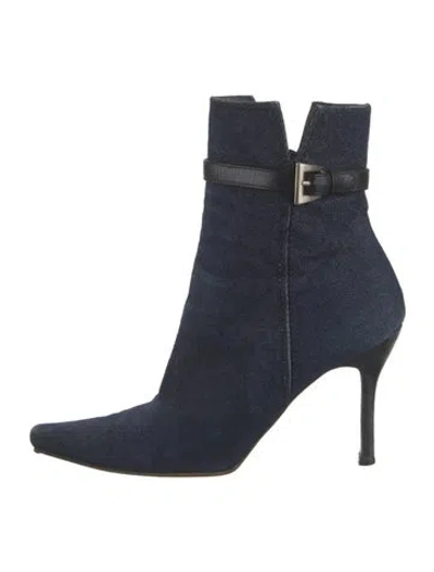 Pre-owned Stuart Weitzman Denim Sock Boots In Blue