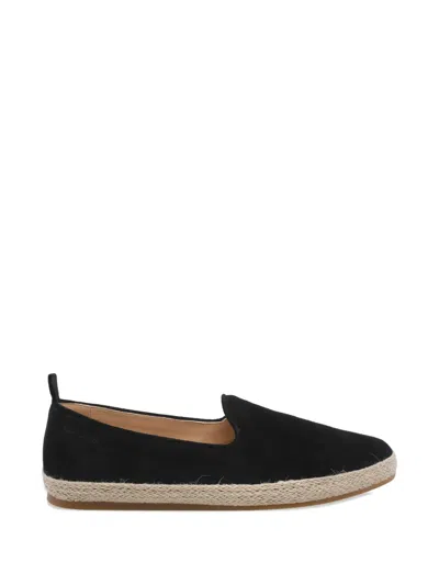 Stuart Weitzman Diaz Round Toe Espadrilles In Black