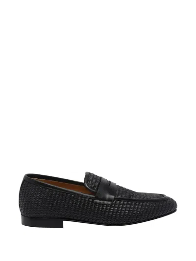 Stuart Weitzman Dino Almond-toe Loafers In Black