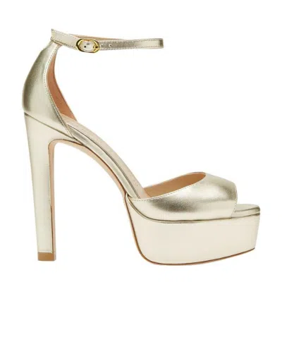 Stuart Weitzman Disco Platform 130mm Sandals In Platino