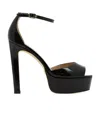 Stuart Weitzman Women's Discoplatform Suede Ankle Loop Sandals In Black