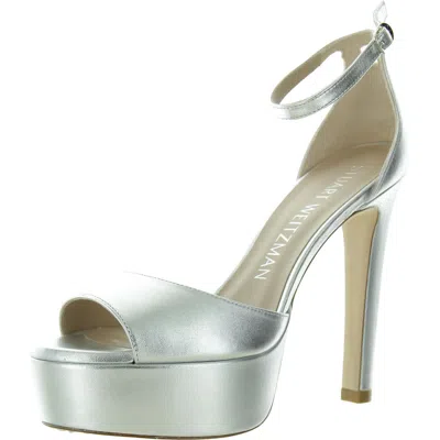 Stuart Weitzman Disco Platform Womens Metallic Leather Heels