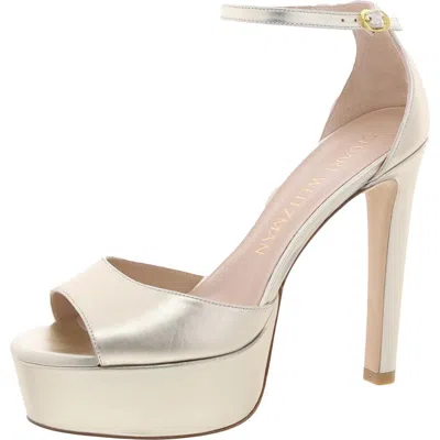 Stuart Weitzman Disco Platform Womens Metallic Leather Heels In Multi