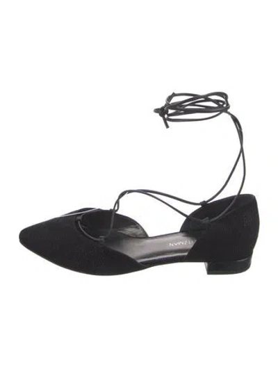 Pre-owned Stuart Weitzman D'orsay Flats In Black
