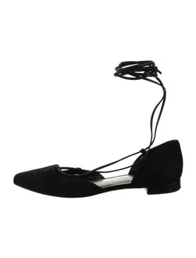 Pre-owned Stuart Weitzman D'orsay Flats In Black