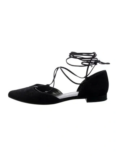 Pre-owned Stuart Weitzman D'orsay Flats In Black