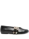 Stuart Weitzman Double-buckle Ballet Flats