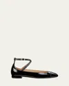 Stuart Weitzman Eden Crystal Embellished Flat In Black/clear
