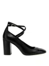 Stuart Weitzman 'strap Block Heel Pumps' In Black