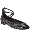 Stuart Weitzman Eden Metallic Tweed And Patent-leather Flats In Multi