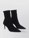 Stuart Weitzman Elasticized Pointed Toe Stiletto Heel Ankle Boots
