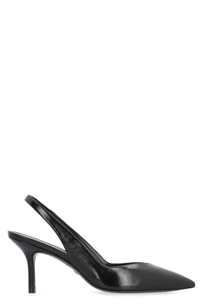 Stuart Weitzman Elegant Black Leather Slingback Pumps For Women