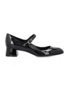 Stuart Weitzman 35mm Vivienne Patent Mary Jane Heels In Black