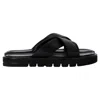 Stuart Weitzman Elodie Slide Sandals In Black Leather