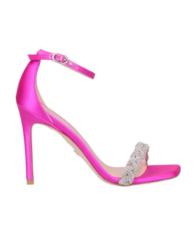 Stuart Weitzman Embellished Ankle Strap Sandals In Pink