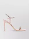 Stuart Weitzman Embellished Open Toe Stiletto Sandals In Cream