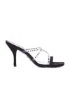 Stuart Weitzman Embellished Slip-on Sandals In Black