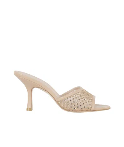 Stuart Weitzman Embellished Slip-on Mules In Brown