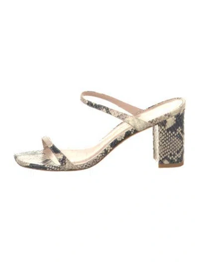 Pre-owned Stuart Weitzman Embossed Leather Animal Print Sandals